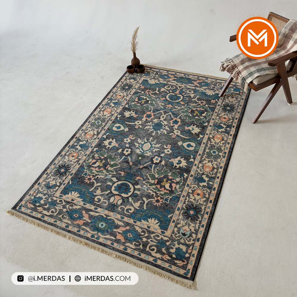 فرش کهنه نما کد 22221 زمینه تمام رنگ
